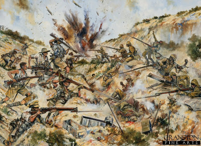 2nd Australian Brigade fighting in Gully Ravine by Jason Askew. [Postcard]