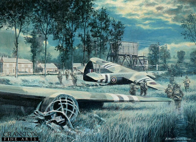 Coup de Main, Pegasus Bridge, Normandy, 6th June 1944 by David Pentland. [Postcard]