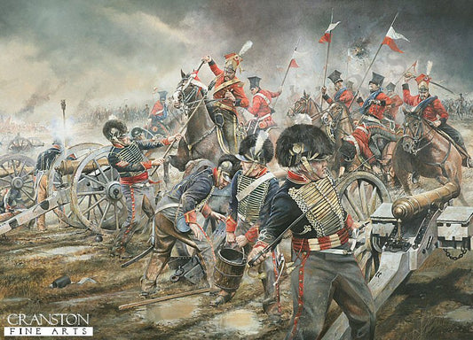 The Charge of the Red Lancers on Mercer&#39;s Troop of Royal Horse Artillery by Chris Collingwood. [Postcard]