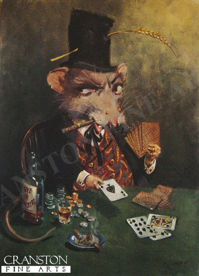 The Rt Hon Percy Blue Vinney OGM, Master Gambler at the Scalded Cat Saloon and The Black Mouse of the Family by Terence Cuneo. [print]