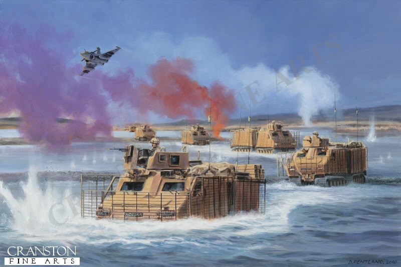 Crossing the Helmand by David Pentland. [Original Painting]