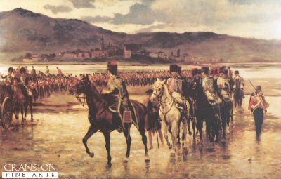 The Passage of the Bidassoa by Wellingtons Army, 7th October 1813 by J P Beadle (B) [print]
