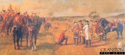 King George II Knighting Trooper Brown After the Battle of Dettingen by J P Beadle (C) [print]