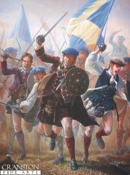 The Charge of the Highlanders at the Battle of Prestonpans, by Mark Churms. [Original Painting]