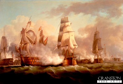 Neptune Engaged at the Battle of Trafalgar by F Sartorious (B) [print]