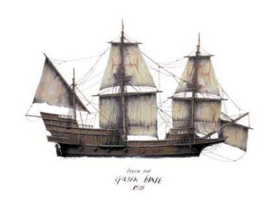 Golden Hinde 1578 by Tony Fernandes. [print]