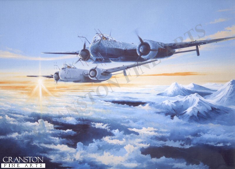 Nacht J├âãÆ├é┬ñger - HE219s over the Harts by Randall Wilson. [Postcard]