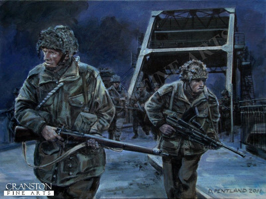 Storming Pegasus Bridge by David Pentland by David Pentland [Print]