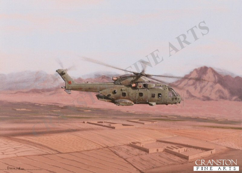 Merlin Over Helmand by Graeme Lothian. [Original Painting]