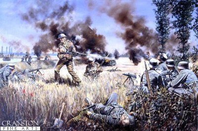 Lance-Corporal Harry Nichols, 3rd battalion Grenadier Guards, winning the Victoria Cross at the River Escaut, 21st May 1940 by David Rowlands. [print]