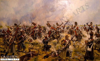 The Charge of the Scots Greys at Waterloo - Sgt Ewart Captures the French Eagle by Jason Askew. [Original Painting]
