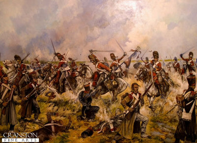 The Charge of the Scots Greys at Waterloo - Sgt Ewart Captures the French Eagle by Jason Askew. [Postcard]