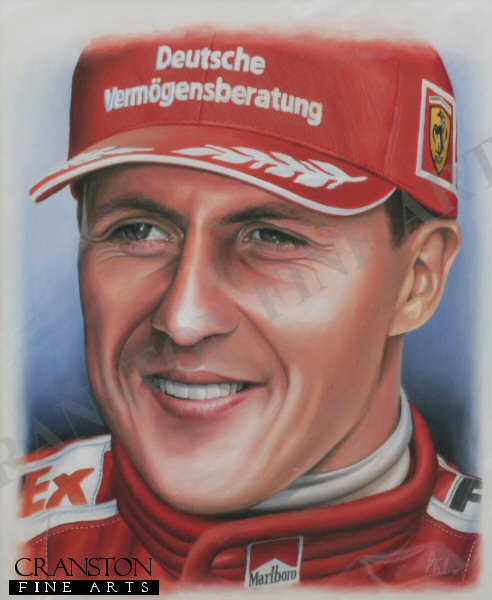 Portrait of Michael Schumacher by Robert Tomlin. [Original Painting]