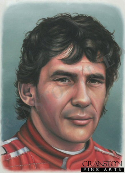 Portrait of Ayrton Senna by Robert Tomlin. [Original Painting]