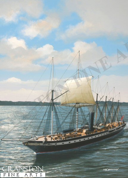 SS Great Britain Off Cowes by Ivan Berryman. [Postcard]
