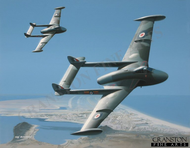 8 Sqn Venoms by Ivan Berryman. [Original Painting]