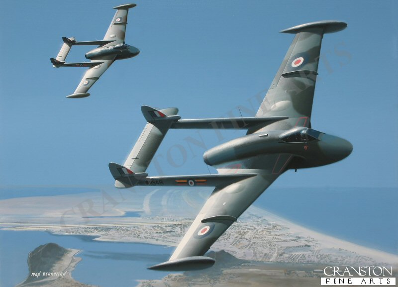 8 Sqn Venoms by Ivan Berryman. [Postcard]