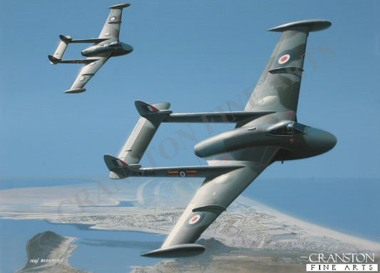 8 Sqn Venoms by Ivan Berryman. [Postcard]