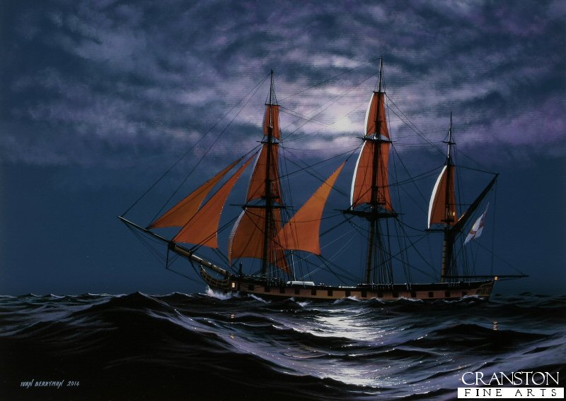 HMS Euryalus - Shadowing the Fleet by Ivan Berryman. [Postcard]