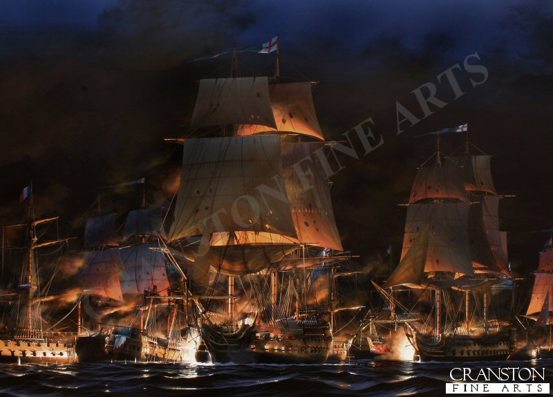 Fire in the Night - The Battle of the Nile, 1798 by Ivan Berryman. [Postcard]