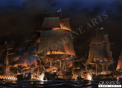 Fire in the Night - The Battle of the Nile, 1798 by Ivan Berryman. [Postcard]
