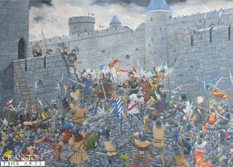 The Siege of Harfleur, 1415 by Brian Palmer.  [Postcard]