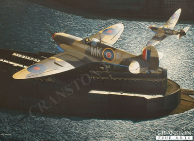 Spitfires Over Malta - Flt Lt Ken Evans DFC by Ivan Berryman. [Postcard]