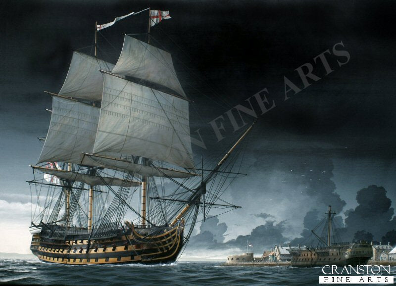HMS Victory - Home Before the Squall by Ivan Berryman. [Postcard]