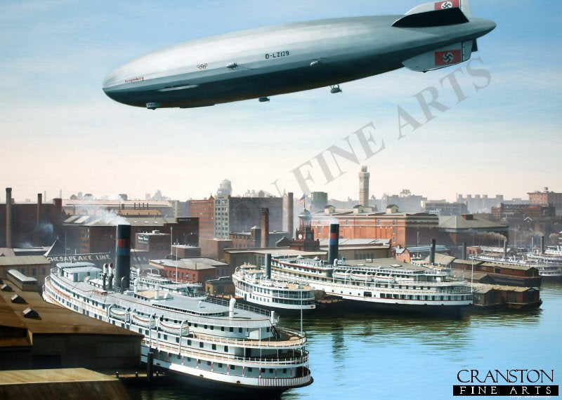 Hindenburg at Baltimore by Ivan Berryman. [Postcard]