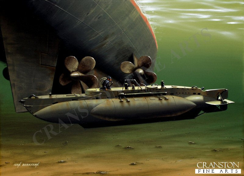 Tribute to Midget Submarine HMS XE-3 by Ivan Berryman. [Postcard]