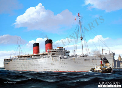 RMS Mauretania II by Ivan Berryman. [Postcard]