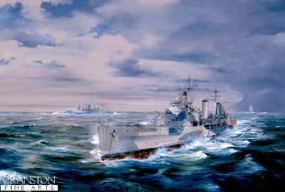HMS Belfast During the Battle of North Cape by Randall Wilson [Original Painting]