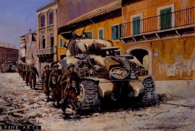Anzio, Italy, February 1944 by David Pentland. [Original Painting]