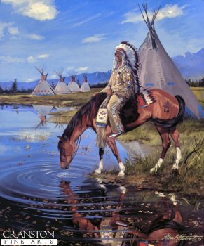 Assiniboin Warrior by Alan Herriot. [Original Painting]