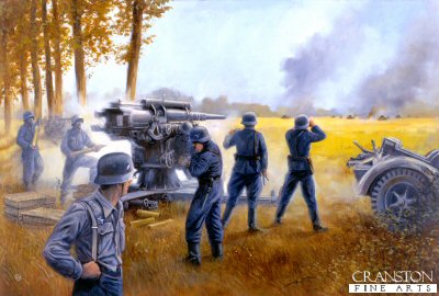 Action at Arras, France, 21st May 1940 by David Pentland. [Original Painting]