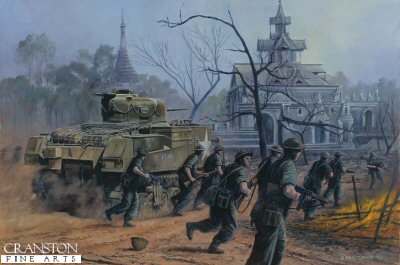 Road to Mandalay, Burma, February 1945 by David Pentland. [Original Painting]