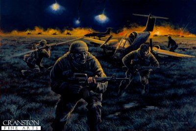 Raid on Pebble Island, Falkland Islands, 1982 by David Pentland. [Original Painting]