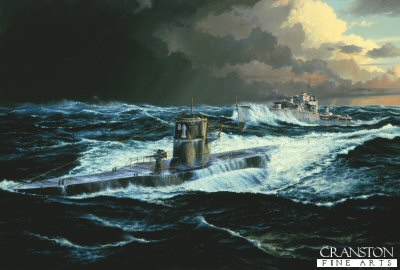 U-201 Deadly Chase by Anthony Saunders. [Original Painting]