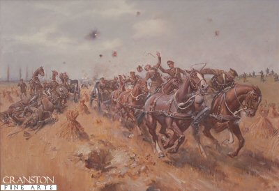 Saving the Guns at Le Cateau by Terence Cuneo. [print]