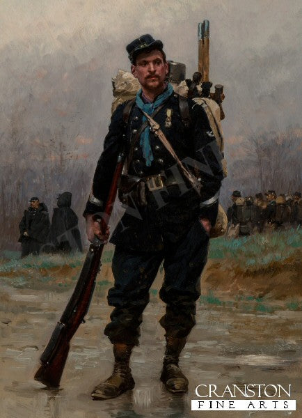 A French infantryman from the Franco-Prussian War by Edouard Detaille. [Postcard]