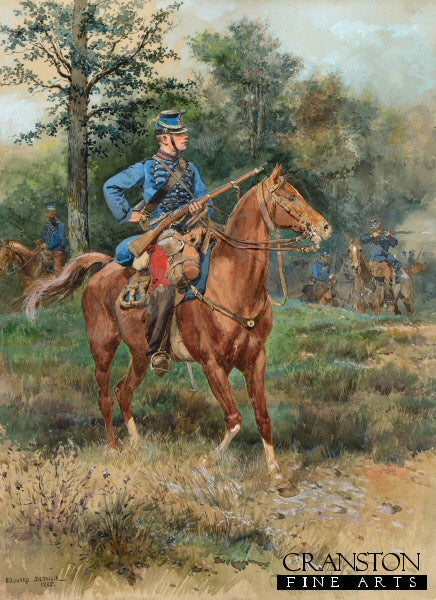 Chasseur A Cheval (Soldier on Horseback) by Edouard Detaille [Postcard]