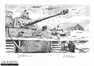 Help from the sky, near Korsun, Russia, 13th February 1944 by David Pentland. [Original Drawing]