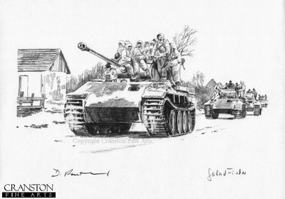 The Road to Tscherkassy, Medwin, Ukraine, 3rd-9th February 1943 by David Pentland. [Original Drawing]