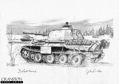 Race to Frankowka, Ukraine, 10th February 1944 by David Pentland. [Original Drawing]