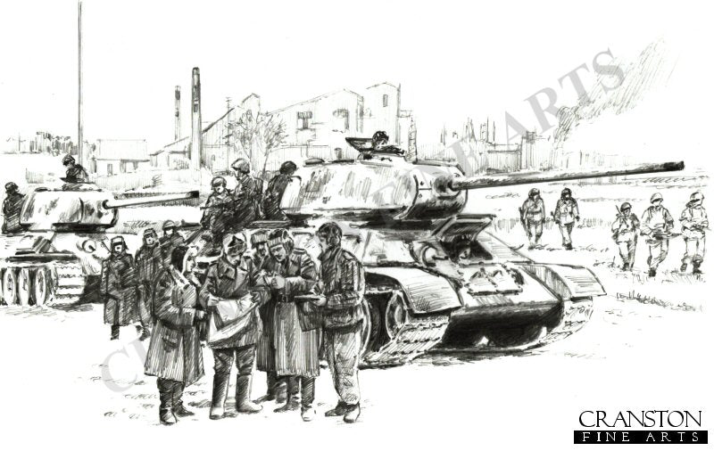 Jagdverbande Mitte,  Pomerania, Germany, March 1945 by David Pentland. [Original Drawing]