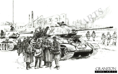 Jagdverbande Mitte,  Pomerania, Germany, March 1945 by David Pentland. [Original Drawing]