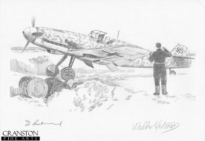 Eagle in the Snow, Petsamo, Finland, January 1943 by David Pentland. [Original Drawing]