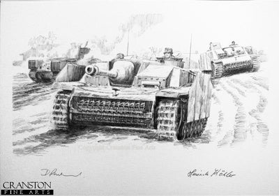 Hubes Pocket, Kamenez-Podolsk, Russia, 26th March - 6th April, 1944 by David Pentland. [Original Drawing]