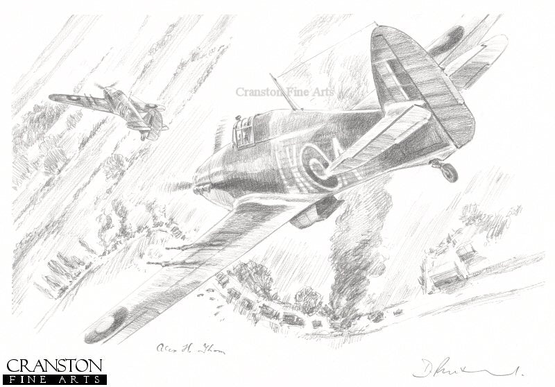 Strafing Run by David Pentland. [Original Drawing]