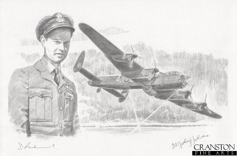 Tribute to the 617 Sqn Dambusters Crew of Lancaster AJ-L by David Pentland. [Original Drawing]